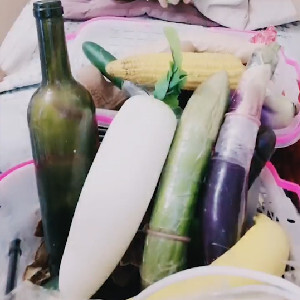 豐滿農家女,異物插入,只要是豎長條型水果蔬菜都能往B裏插,堪稱人體百草院[MP4/420M]