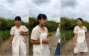 鄉村精神小妹路邊搞值播,被果林主人發現以為偷果子,謊稱是網紅幫帶貨,套路搞野B[MP4/579M]