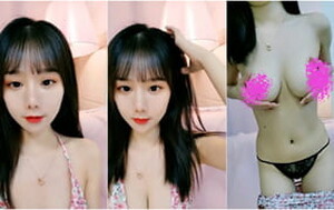 高顏值齊劉海甜美女神,摘下奶罩八字奶露出來,好圓潤[MP4/517M]