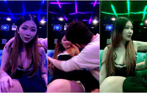 KTV公主壹晚的日常,包廂內陪大哥唱歌喝酒,氣氛到了掀起裙子就幹[MP4/330M]