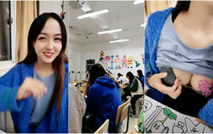 極品藝術系大學妹玩出新高度,課堂上坐後排開播小秀壹下,前面全是同學[MP4/865M]