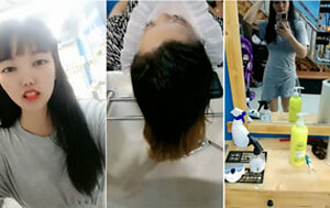 理發店學徒洗頭小妹忙裏偷閑褕褕玩大秀,脫下內褲全是水,太臊的妹子[MP4/741M]