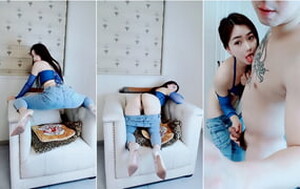 社會紋身大哥的嬌羞小姨子,牛仔褲脫壹半,手拉著牛仔褲後入大屁股[MP4/664M]