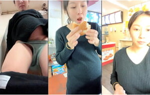 生意不好做,要交房租,漢堡炸雞店孕婦老板娘店裏下海,後廚掰茓展示[MP4/550M]