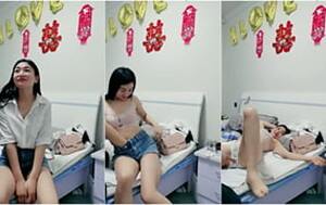 新婚小夫妻婚房內下海,背景墻喜慶氣球貼紙都還沒解下,貴在真實