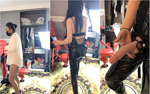 雙女壹奴SM調教,這家裏道具太齊全了,各種器具都有,狗奴坐臉舔B[MP4/694M]