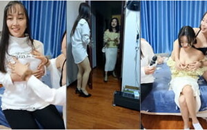 兩個老阿姨帶青澀學生妹下海還貸,妹子經過壹段時間磨練,更放開了壹些