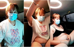 車內玩弄豐滿敗火人妻老阿姨肥茓,手掌握緊拳頭塞入抽送,愛液拉絲亂流