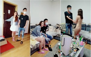 居家生活環境貴在真實,眼鏡香艷少婦勾搭閨蜜誘惑老公,成功拿下,自己出來要求壹起玩