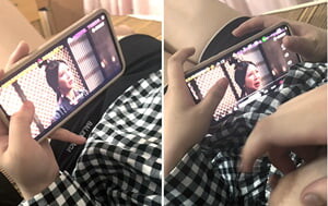 夏日來襲，涼席上女友看電視劇，手不老實伸進衣服揉大奶，翻身啪啪，渾身肉肉亂顫