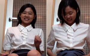 素人自攝投稿-斯文文靜眼鏡妹抹油刮毛後，掰茓噴尿，壹地尿液