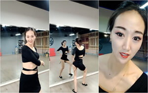 舞蹈訓練班美女老師下海兼職,學生都走了,訓練室果體跳壹段,臊的不行