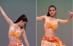 門事件，舞蹈海選現場，馬尾辮妹子跳舞太專註，奶子露出了都不知道