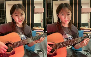 麻花邊吉他文藝女-愛吉他-邊彈吉他邊撩騷,才華橫溢才女5V-5小時-1.5G