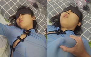 國產真實MJ-表哥家借宿,嚇藥把韻味表嫂藥倒穿上情趣內衣玩她臊茓,不敢插怕留痕跡被發現66P+1V-1G